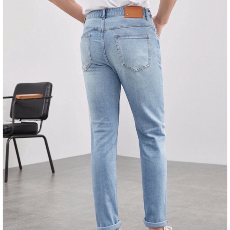 Quần jean nam dáng skinny co giãn, Quần bò xanh ống ôm nhẹ From chuẩn thời trang