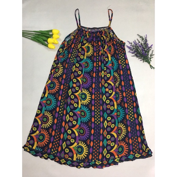 Đầm 2 dây Lanh  Size 3 .