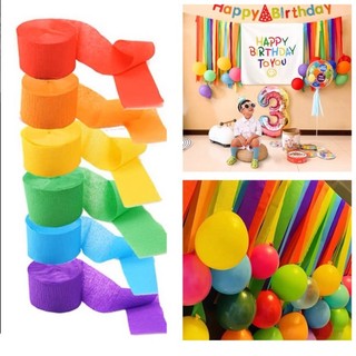 Kho giá sỉ Cuộn giấy nhún 22M nhiều màu làm background trang trí sinh nhật, trang trí tiệc, decor
