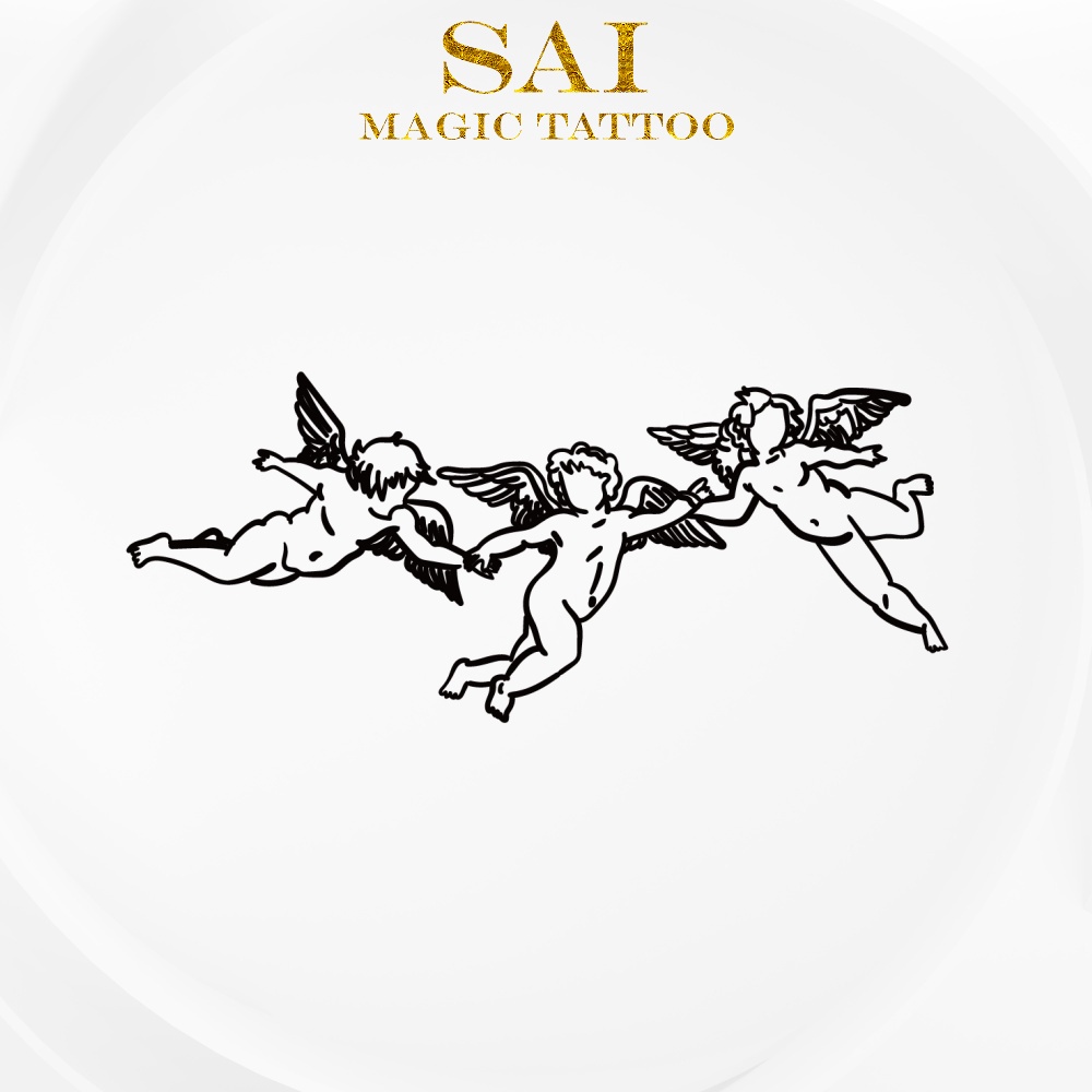 Miếng dán hình xăm tạm thời SAI MAGIC TATTOO 493 10CM×06CM chống thấm nước lâu trôi lên đến 2 tuần