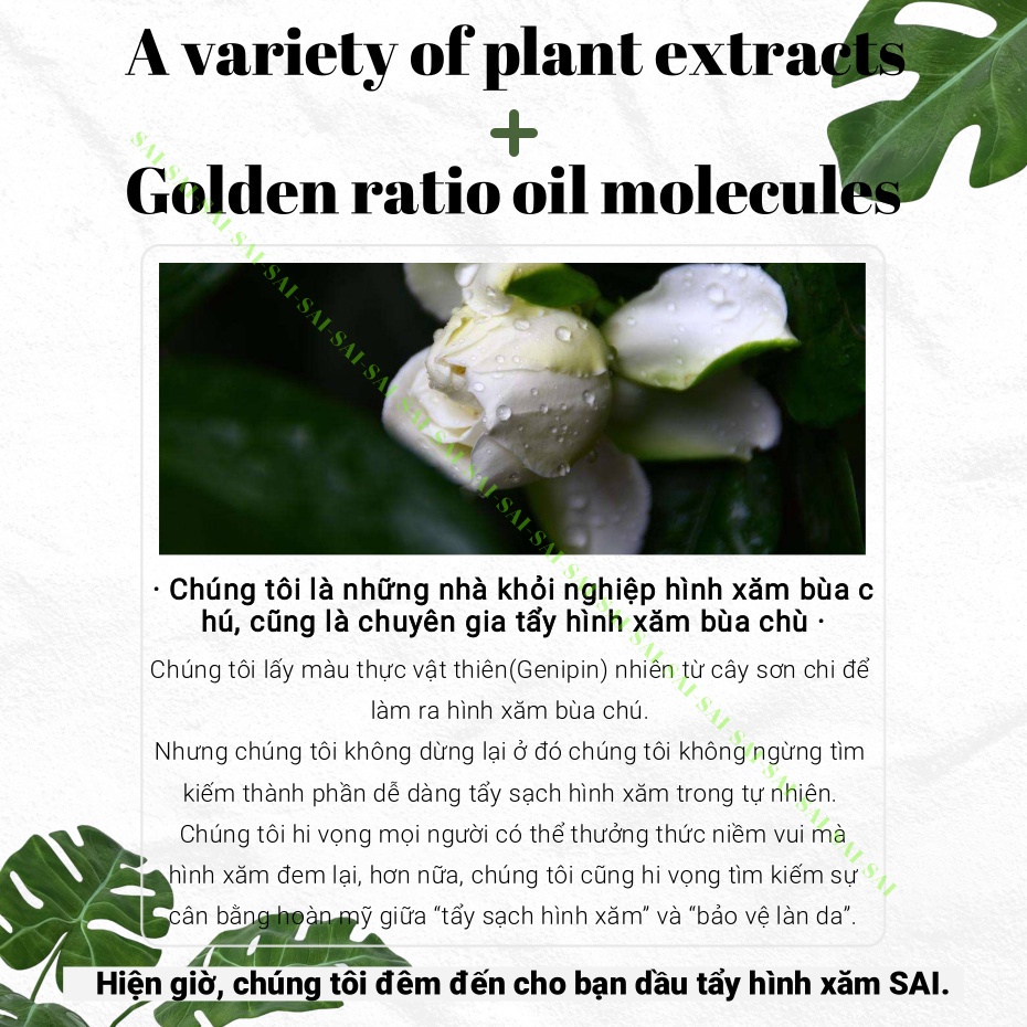 Dầu tẩy hình xăm SAI MAGIC TATTOO Nhẹ nhàng hòa tan các loại hình xăm kháng nước tạm thời 5g