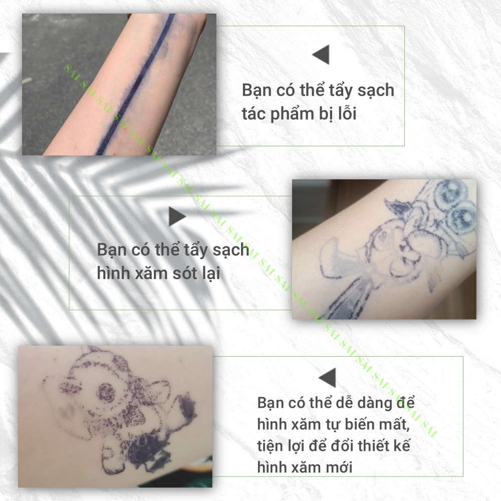 Dầu tẩy hình xăm SAI MAGIC TATTOO Nhẹ nhàng hòa tan các loại hình xăm kháng nước tạm thời 5g