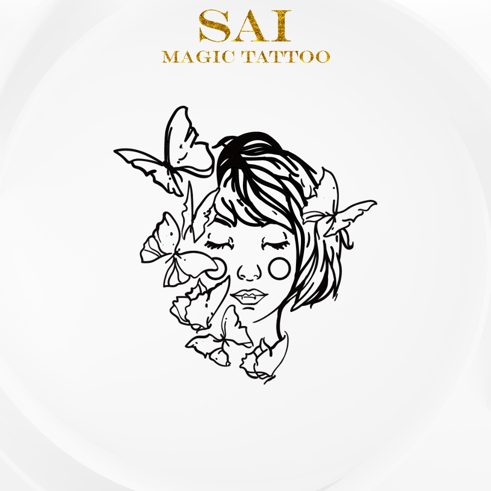 Miếng dán hình xăm tạm thời SAI MAGIC TATTOO 487 10CM×06CM chống thấm nước lâu trôi lên đến 2 tuần