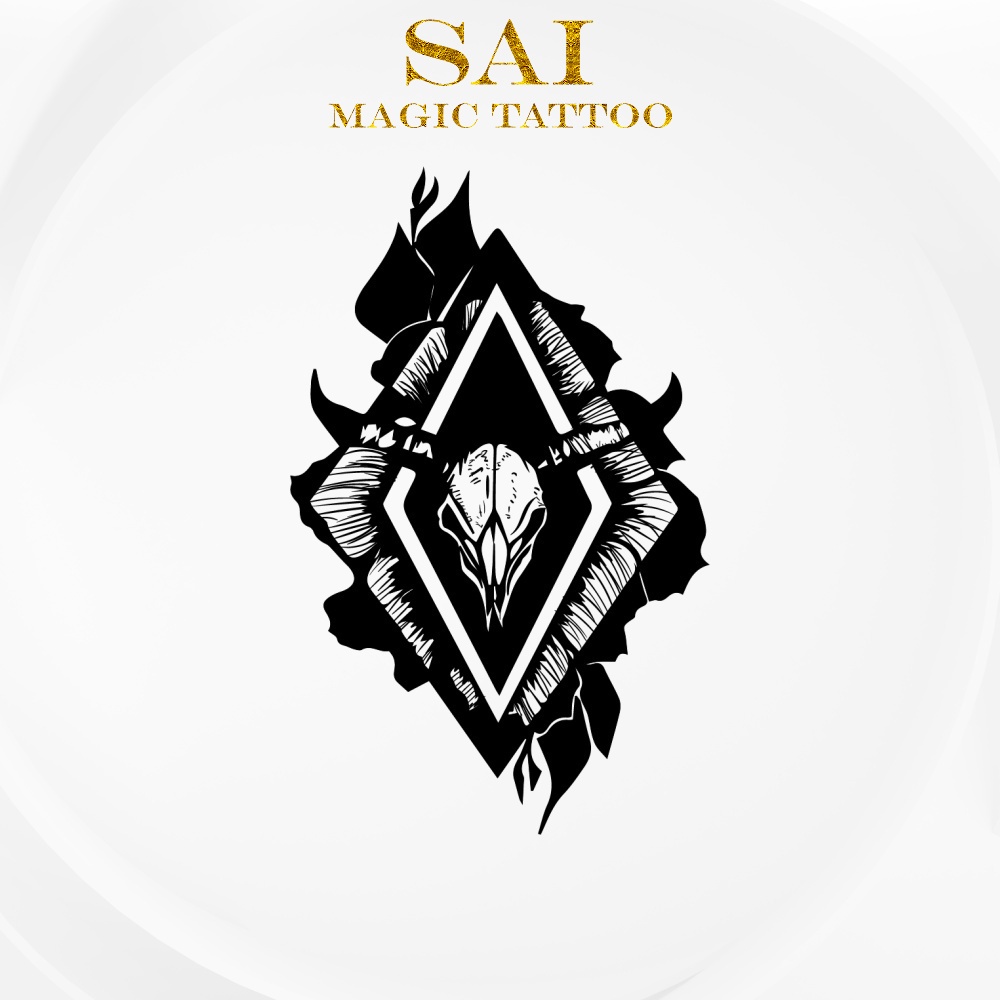 Miếng dán hình xăm tạm thời SAI MAGIC TATTOO 486 10CM×06CM chống thấm nước lâu trôi lên đến 2 tuần