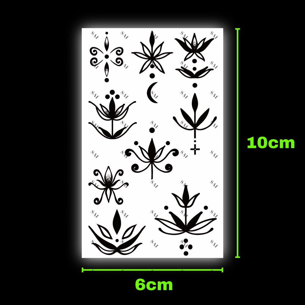 Miếng dán hình xăm tạm thời SAI MAGIC TATTOO 454 kích thước 10CM×06CM chống thấm nước lâu trôi lên đến 2 tuần