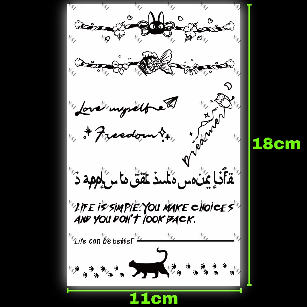 Miếng dán hình xăm tạm thời SAI MAGIC TATTOO 154 kích thước 18CM×11CM chống thấm nước lâu trôi lên đến 2 tuần