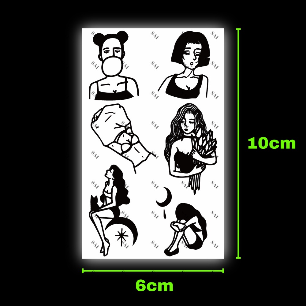 Miếng dán hình xăm tạm thời SAI MAGIC TATTOO 447 10CM×06CM chống thấm nước lâu trôi lên đến 2 tuần