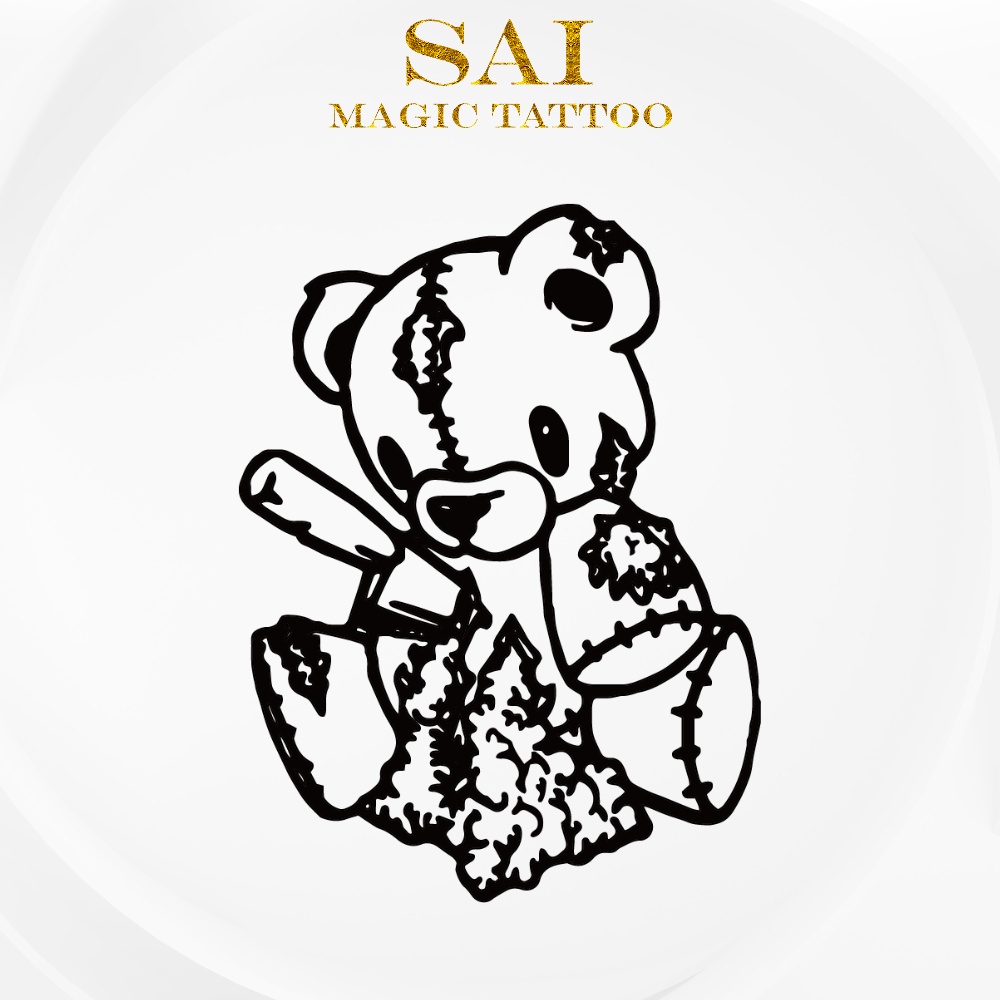 Miếng dán hình xăm tạm thời SAI MAGIC TATTOO 10CM×06CM chống thấm nước lâu trôi lên đến 2 tuần 010