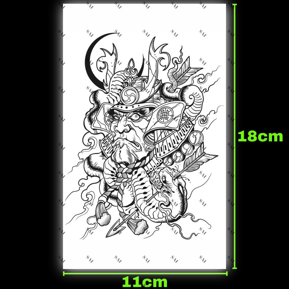 Miếng dán hình xăm tạm thời SAI MAGIC TATTOO 086 18CM×11CM chống thấm nước lâu trôi lên đến 2 tuần