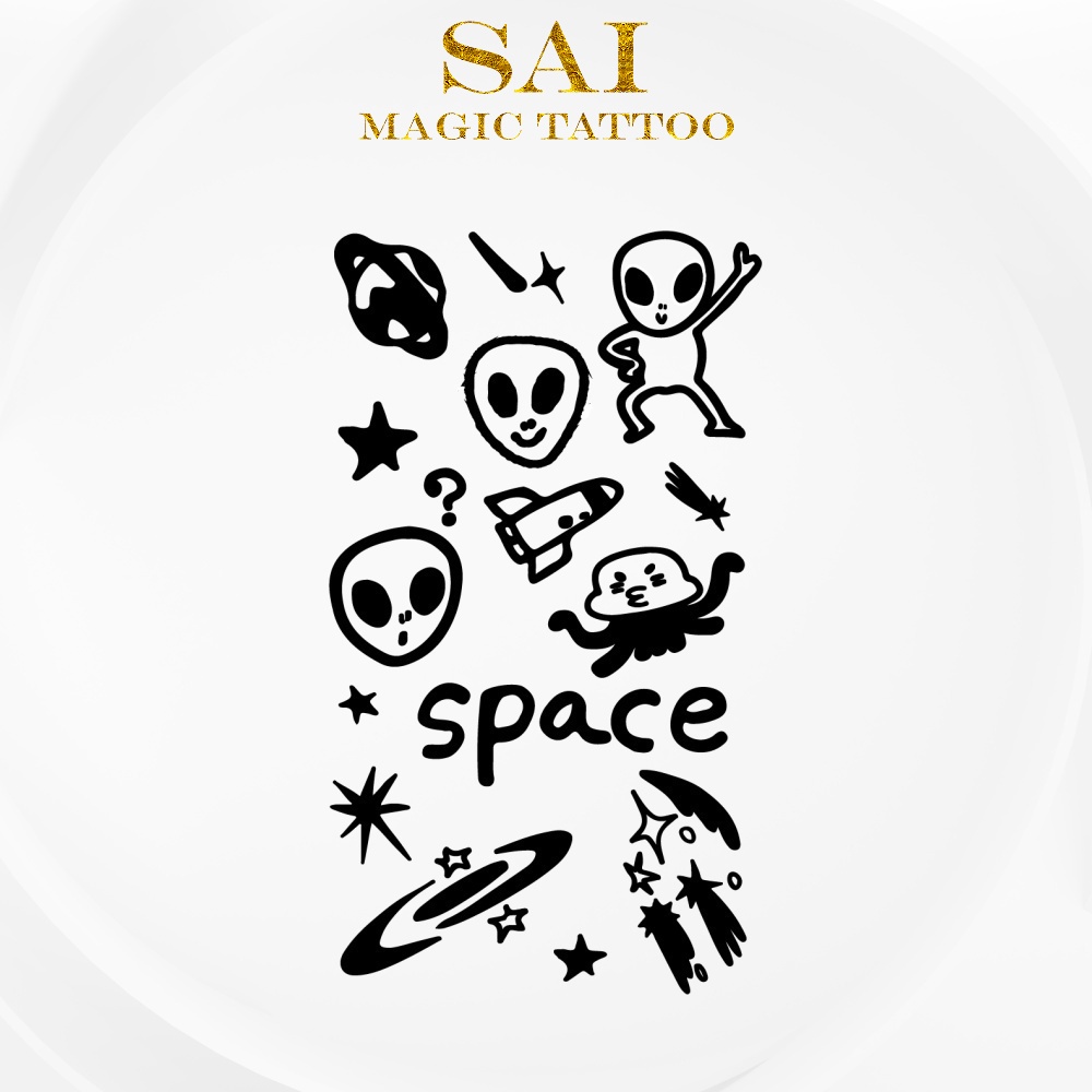 Miếng dán hình xăm tạm thời SAI MAGIC TATTOO 022 10CM×06CM chống thấm nước lâu trôi lên đến 2 tuần
