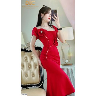 Váy dự tiệc thiết kế, váy body đỏ đi tiệc siêu sang chảnh v4130 - dvc
