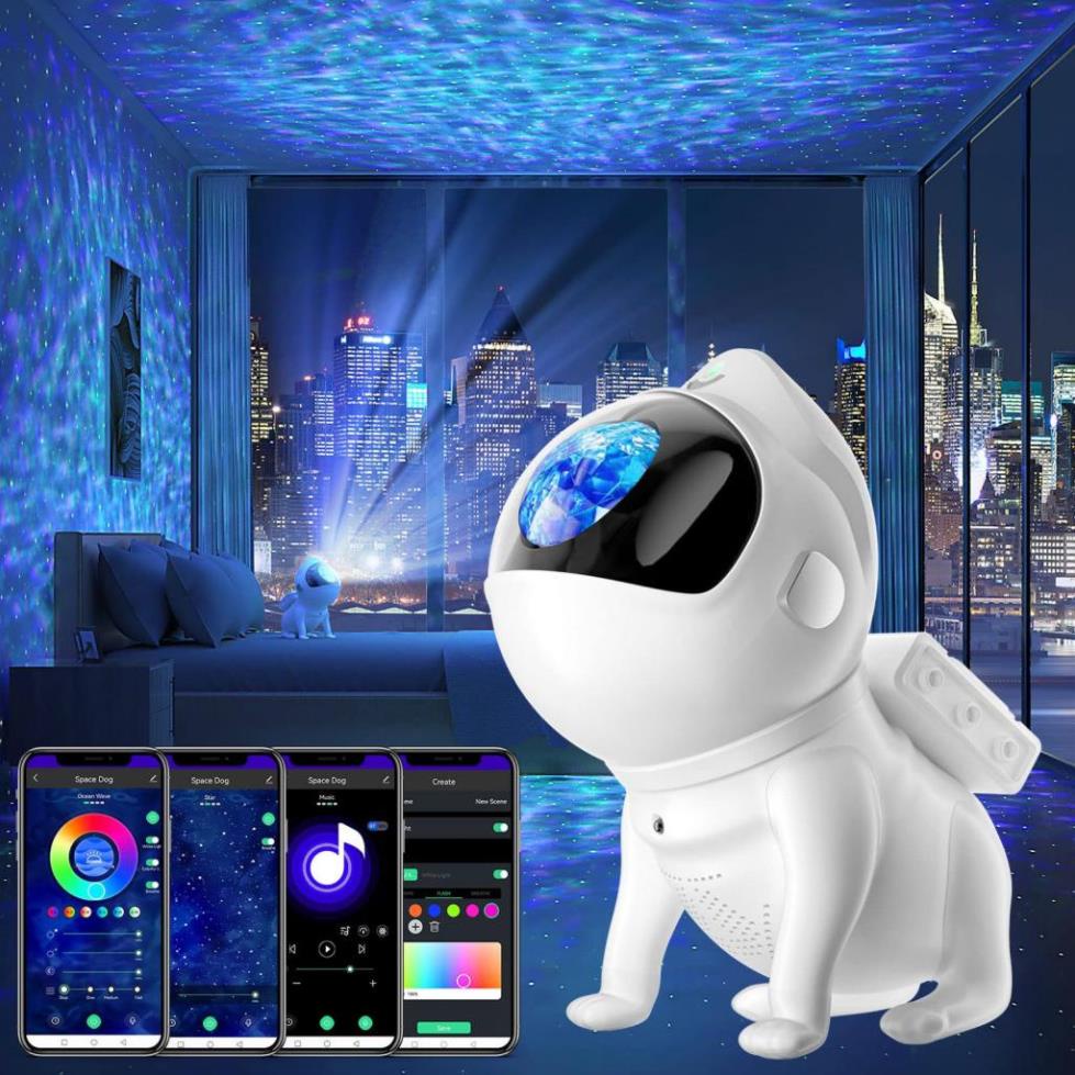 Đèn Chiếu Sao Space Dog - Smart Music Star Light Kèm Remote