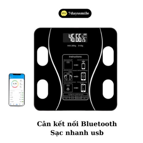 Cân Điện Tử sức khoẻ Kết Nối Bluetooth Phân Tích Chỉ Số Cơ Thể - Cân Bluetooth phân tích chỉ số cơ thể hàng chính hãng