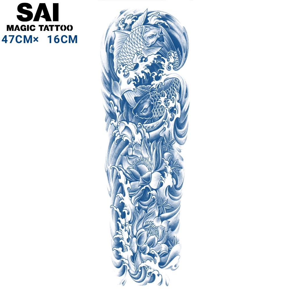 Miếng dán hình xăm tạm thời SAI MAGIC TATTOO 036 47CM×16CM chống thấm nước lâu trôi lên đến 2 tuần