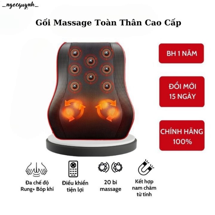 Máy massage toàn thân đa năng cao cấp HÀNG CHÍNH HÃNG - Gối massage cổ vai gáy HÀNG CHÍNH HÃNG