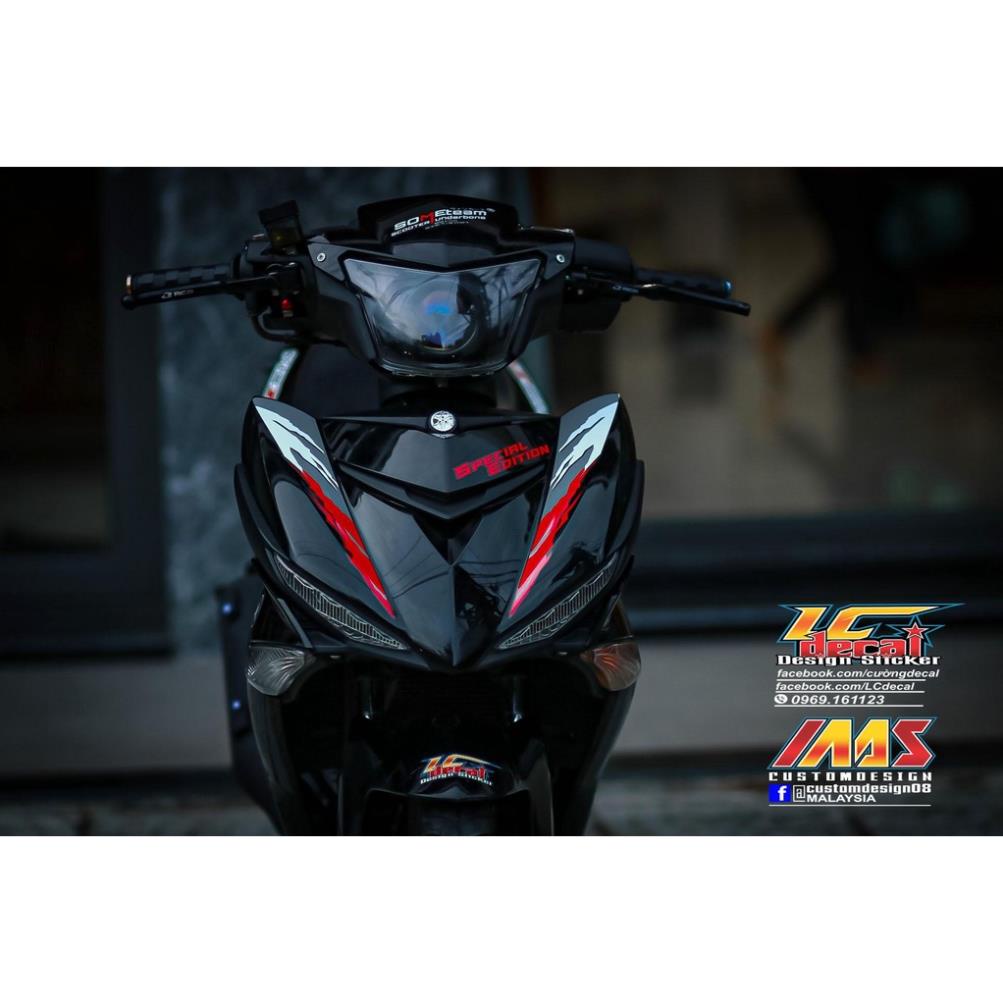 TEM RỜI sọc xám đỏ cho Exciter 150 đen siêu ngầu - 3 lớp không bay màu Quyen Decal