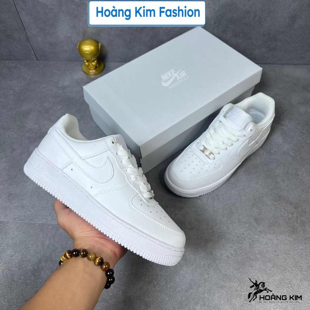 Giày Thể Thao AF1 Trắng, Giày Sneaker Air Force 1 Trắng Full Đế Bánh Mỳ Độn Chiều Cao Dành Cho Nam Nữ Đi Học Đi Chơi