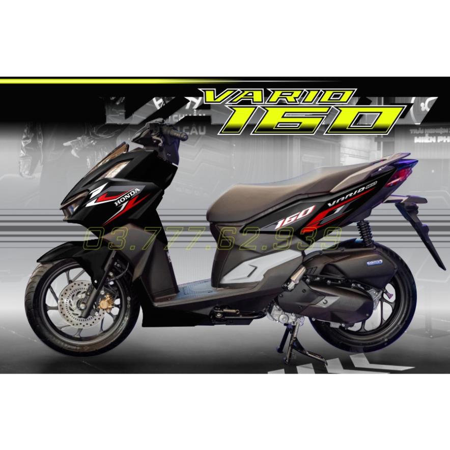 Tem rời Vario 160 - mẫu mới 2023 chỉ đỏ trắng cho xe đen Quyen Decal