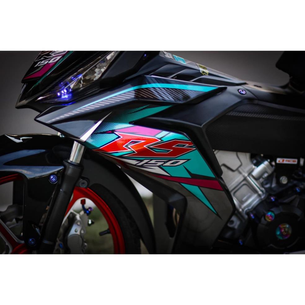 Tem Rời Dán Xe Winner V1 Mẫu Chữ RS Xanh Lục Bảo Hồng Đen Cực Đẹp, Hàng 3 Lớp Chất Lượng Cao Quyen D