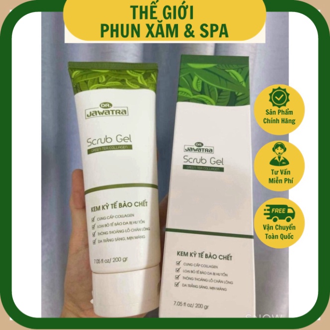[GIÁ TỐT] ❎ Kem tẩy tế bào chết trà xanh collagen Jawatra 200g - Hàng cao cấp