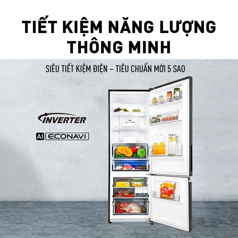 [Mã ELPN500K Giảm 500K Đơn 0Đ] Tủ lạnh Panasonic Kháng Khuẩn 170L NR-BA190PUS9 Bộ Cảm biến Econavi - Ngăn Đá Trên