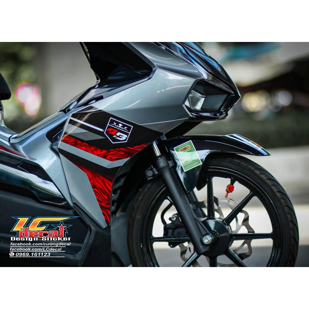 TEM RỜI mẫu mới 2022 họa tiết bắt mắt cho AirBlade 2020 xám Quyen Decal