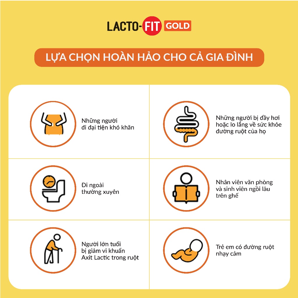 Hộp 50 Gói Men Vi Sinh LACTO-FIT GOLD Bổ Sung Lợi Khuẩn Cải Thiện Đường Ruột Khỏe Mạnh (50 gói x 2g)