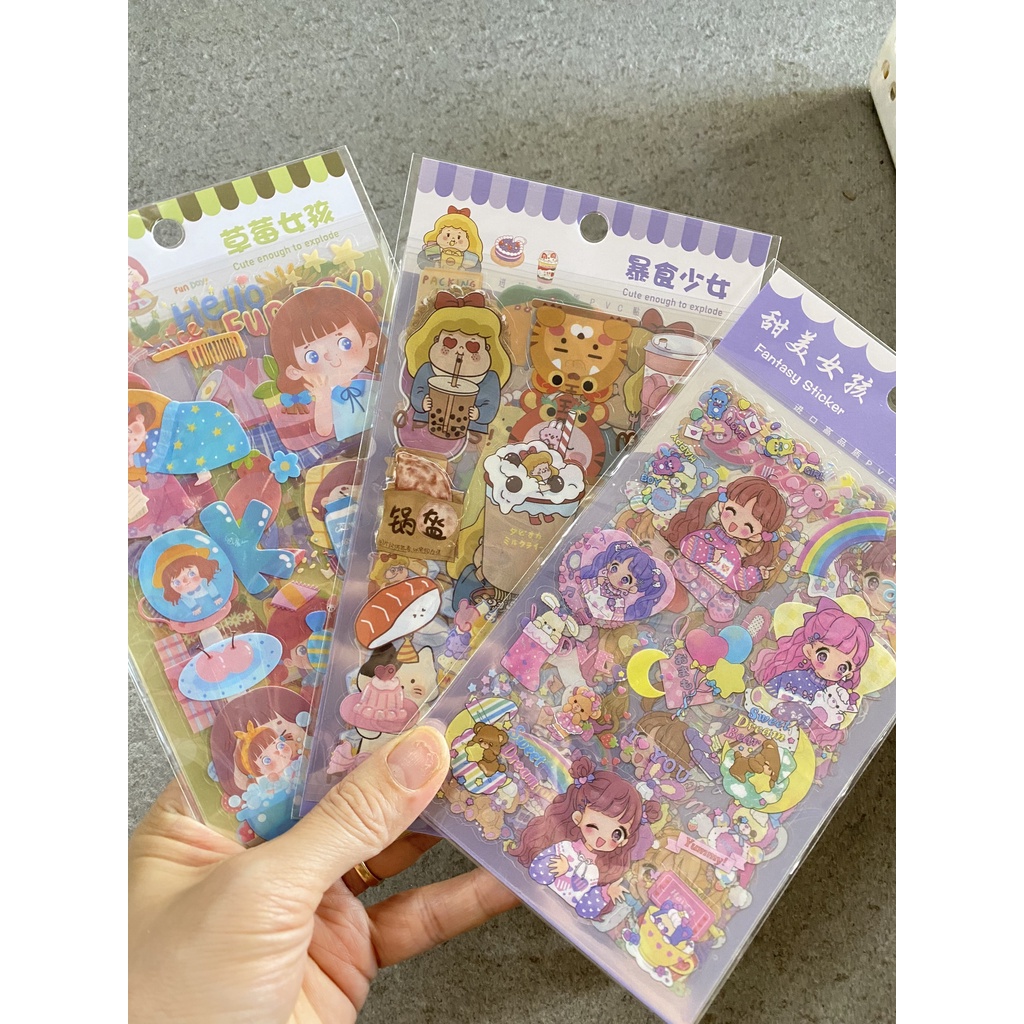 Vỉ 6 tấm Sticker cute