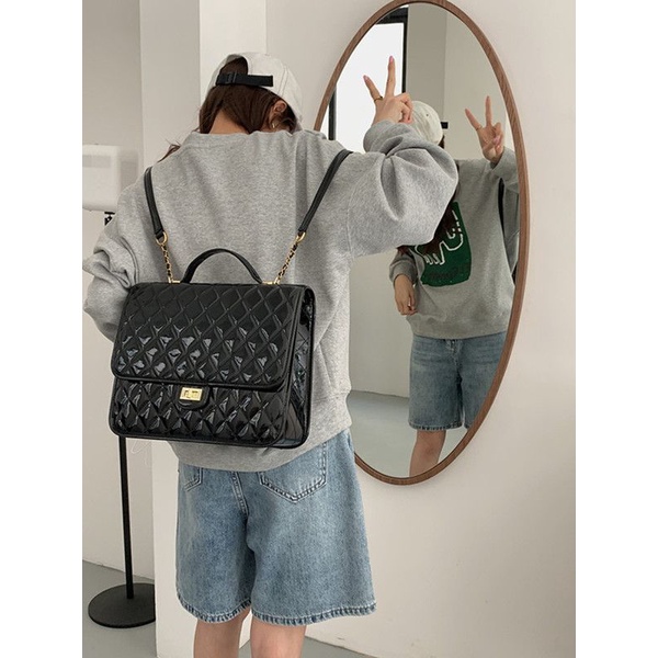 Ba Lô Da Bóng Đính Kim Cương Sức Chứa Lớn Mẫu Mới 2023 Thời Trang Mùa Hè Cho Nữ