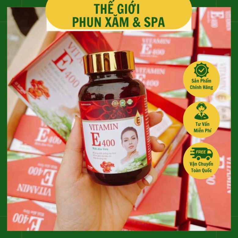 [GIÁ TỐT] ❎ Viên uống trắng da mờ nám VITAMIN E400 Tinh dầu thông đỏ , Hoa anh thảo - Hộp 30 viên - 