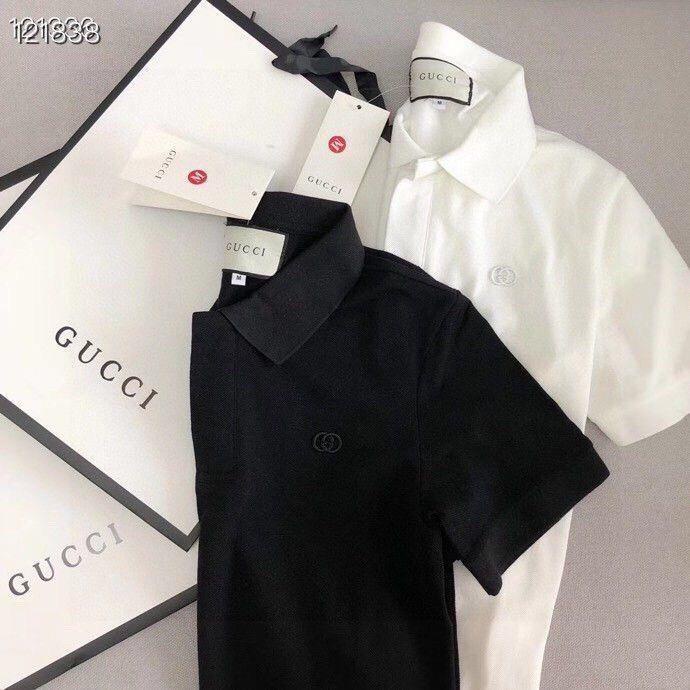 Gucci Áo polo Tay Ngắn Màu Trơn Chất Liệu cotton Thời Trang Mùa Hè 2023 Cho Nam Và Nữ