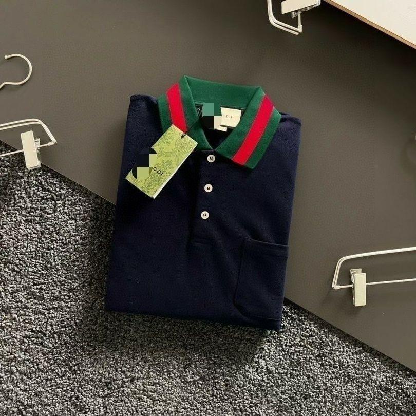 Gucci Áo Thun polo Ngắn Tay Phối Màu Tương Phản Phong Cách Châu Âu Sang Trọng