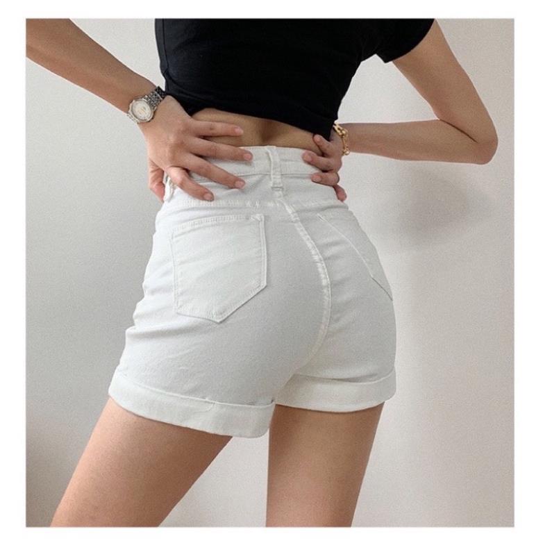 Quần Short Nữ Quận Đùi JEAN Cạp Cao Gen Bụng Chất Vải Bò Giấy Co Giãn Mềm Mịn Thoáng Mát | BigBuy360 - bigbuy360.vn