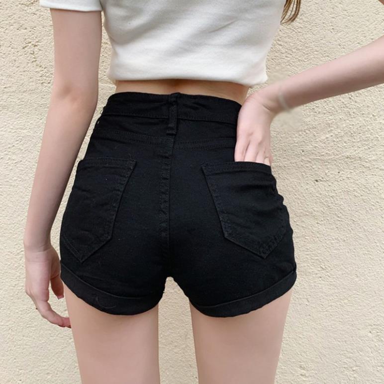 Quần Short Nữ Quận Đùi JEAN Cạp Cao Gen Bụng Chất Vải Bò Giấy Co Giãn Mềm Mịn Thoáng Mát | BigBuy360 - bigbuy360.vn