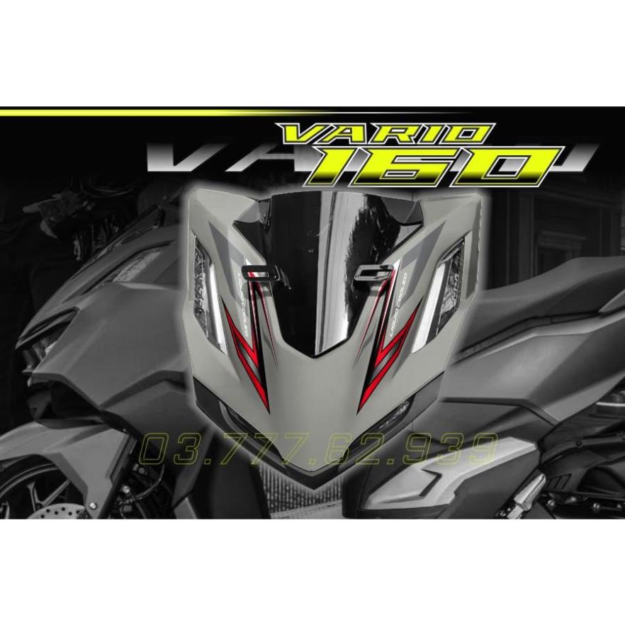 Tem rời Vario 160 xám xi măng - mẫu đỏ đen siêu hot 2023 Quyen Decal
