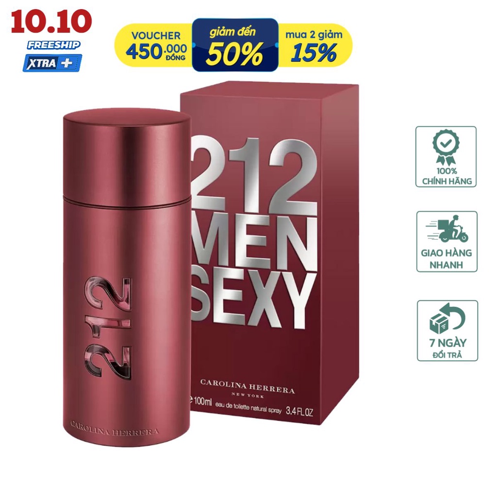 Nước Hoa Nam Thơm Lâu Carolina Herrera 212 Sexy Men 100ml - Mùi hương nam tính mạnh mẽ cuốn hút - nuochoa.1htshop