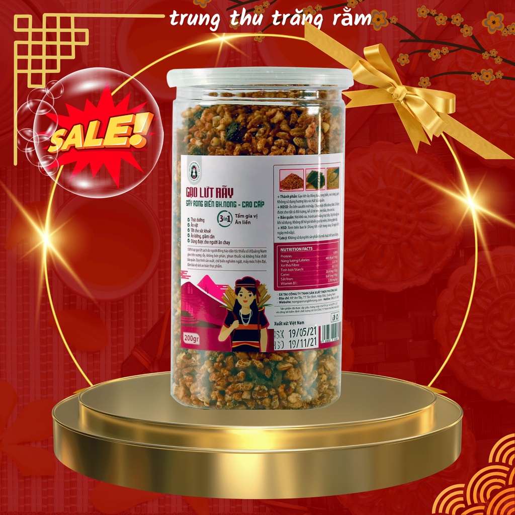 Gạo lứt sấy rong biển bhnong sấy giòn tách dầu giảm cân nguyên vị ăn kiêng snack cho bé ăn vặt