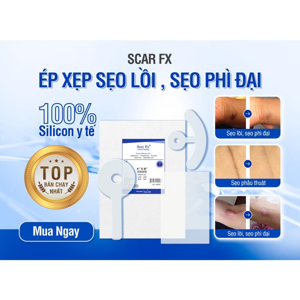 Tấm dán loại bỏ sẹo dùng cho sẹo thâm, sẹo lõm, sẹo tai nạn Scar Fx 2.5x2.5cm/ 3x10cm/10x20cm
