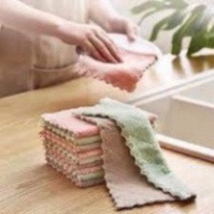 KHĂN LAU TAY NHÀ BẾP ĐA NĂNG VIỀN ZICZAC SỢI SIÊU THẤM } . .