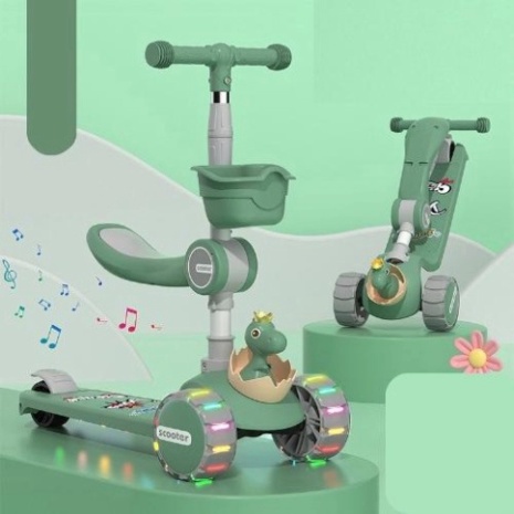 ⭐️XE TRƯỢT SCOTTER KIÊM XE CHÒI CHÂN PHÁT NHẠC CÓ GHẾ NGỒI CHO BÉ..