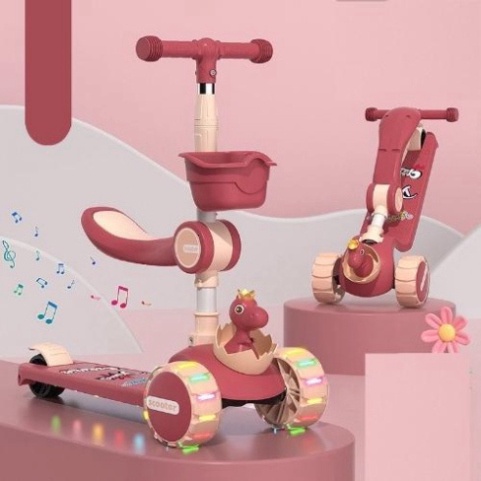 ⭐️XE TRƯỢT SCOTTER KIÊM XE CHÒI CHÂN PHÁT NHẠC CÓ GHẾ NGỒI CHO BÉ..