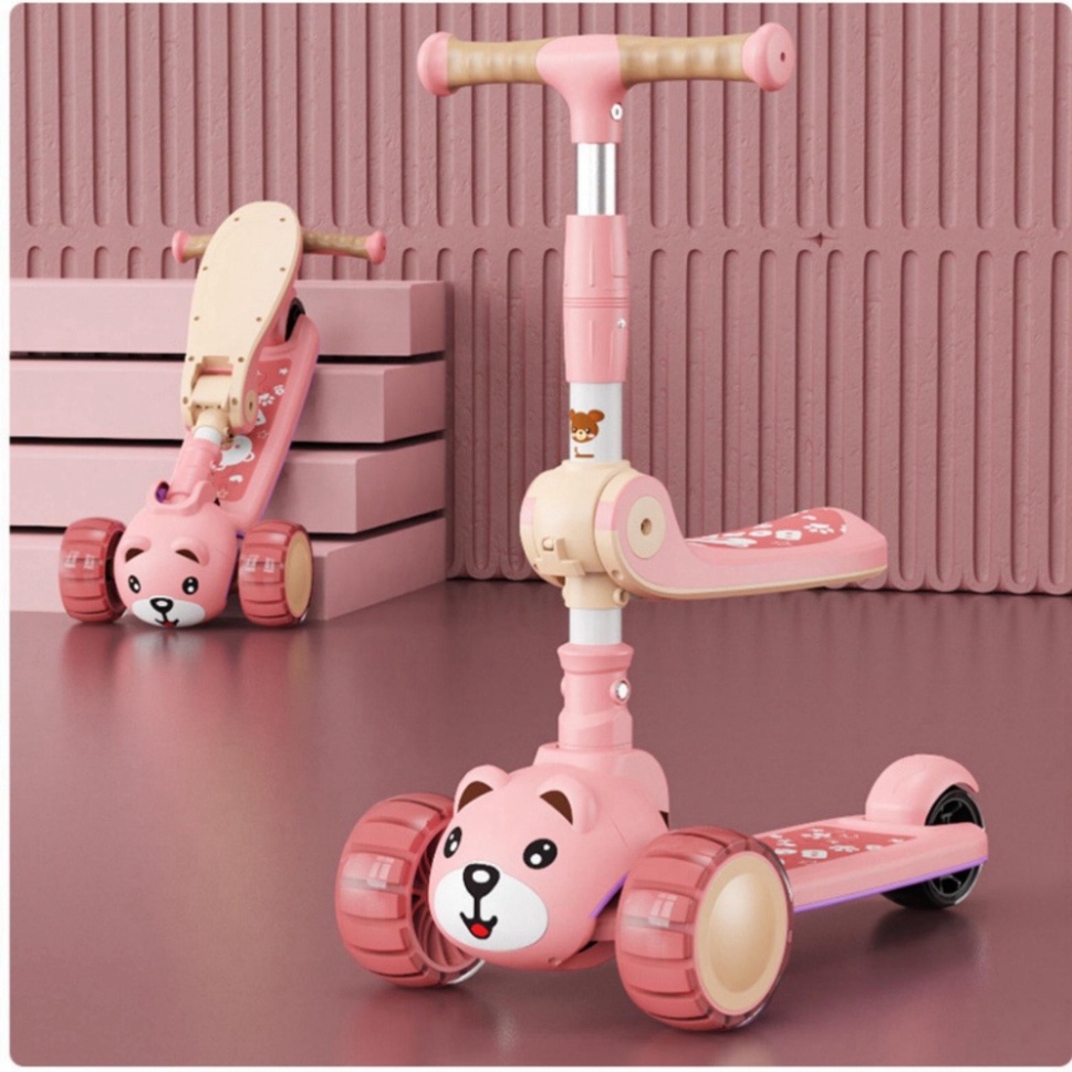 ⭐️XE TRƯỢT SCOTTER KIÊM XE CHÒI CHÂN PHÁT NHẠC CÓ GHẾ NGỒI CHO BÉ..