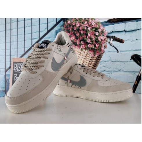 Giày NIKE_ AF1 Be Sữa, AF1 Dây Thừng Nam Nữ, Giày Sneaker Air Force 1 LV Bản Cao Câp Hottrend 2023