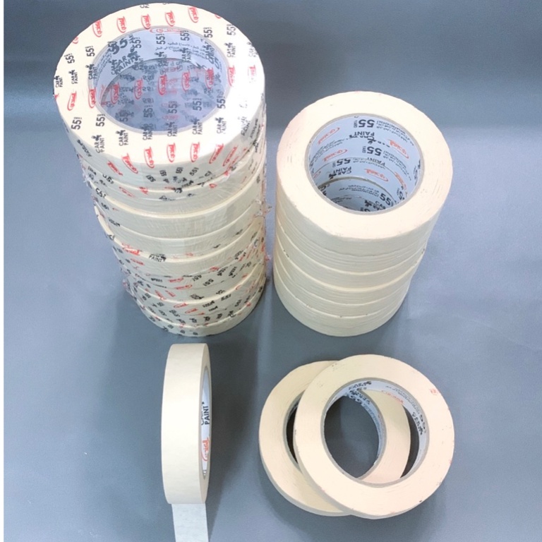 10 Cuộn Băng Keo Giấy . Size 2,5CM X 50 MÉT Keo Chắn Sơn ,Chắn Bụi Bấm Dính Tốt...