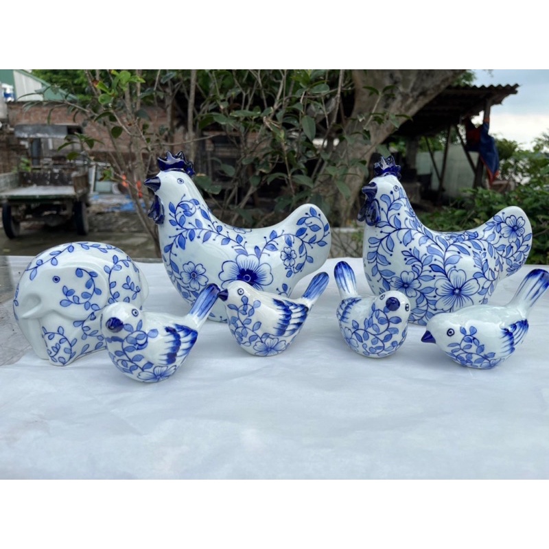 Con Giống men lam decor - Gốm Bát Tràng