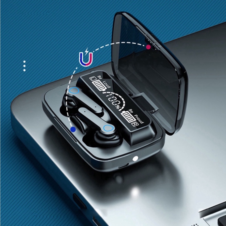 Tai nghe kiêm sạc dự phòng M19 chống ồn tốt có bass mạnh pin trâu 2500mAh HOT HOT