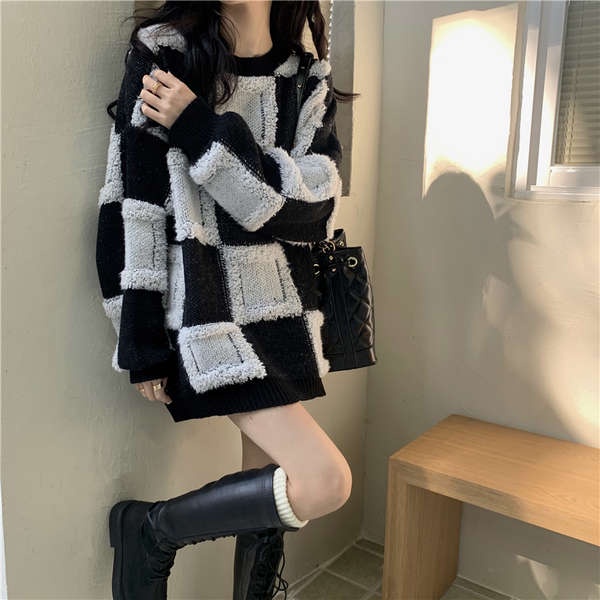 Áo sweater Dáng Rộng Phong Cách retro Mới Cho Nữ