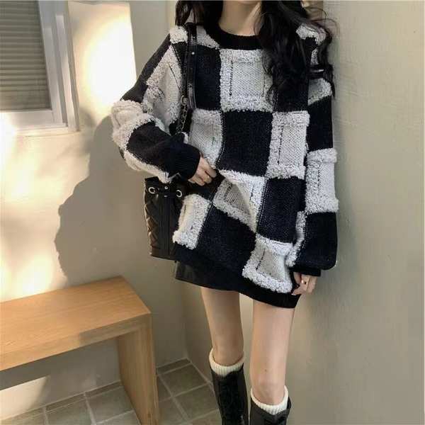 Áo sweater Dáng Rộng Phong Cách retro Mới Cho Nữ