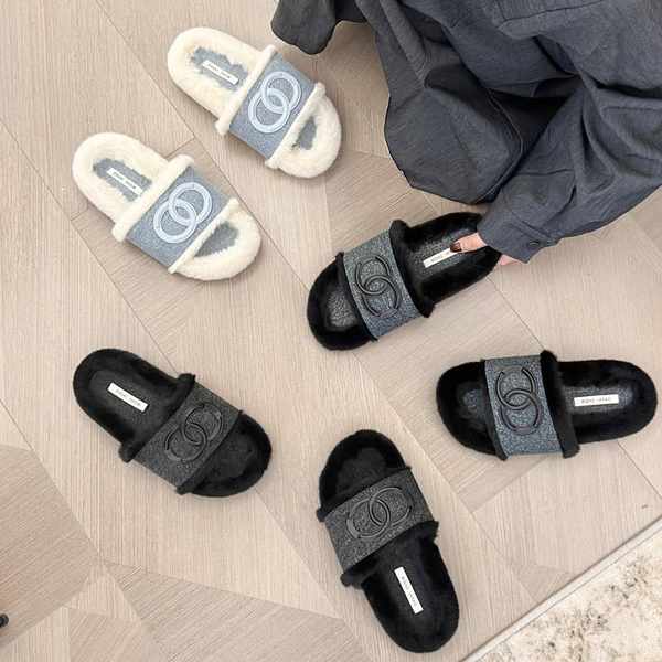 Dép Lông Đế Dày Thời Trang Thu Đông Xinh Xắn Cho Nữ