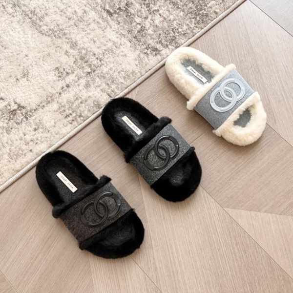 Dép Lông Đế Dày Thời Trang Thu Đông Xinh Xắn Cho Nữ